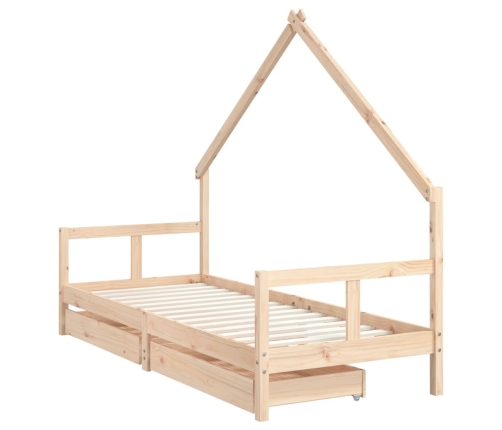 Estructura de cama para niños con cajones madera pino 80x200 cm