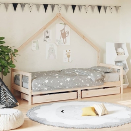 Estructura de cama para niños con cajones madera pino 80x200 cm