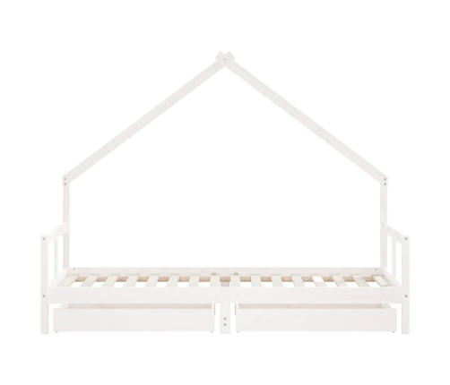 Estructura cama niños con cajones madera pino blanco 80x200 cm