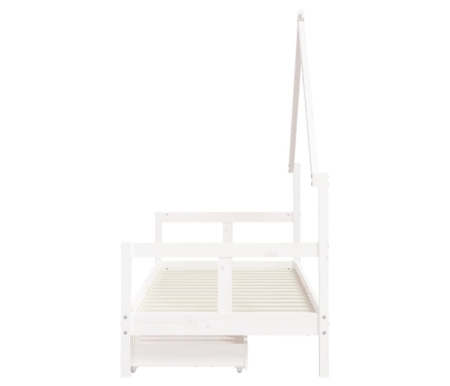 Estructura cama niños con cajones madera pino blanco 80x200 cm