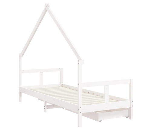 Estructura cama niños con cajones madera pino blanco 80x200 cm