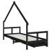 Estructura de cama niños con cajones madera pino negro 80x200cm