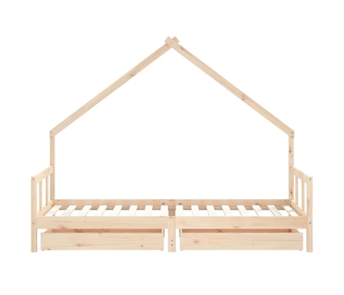 Estructura de cama para niños con cajones madera pino 90x200 cm