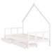 Estructura cama niños con cajones madera pino blanco 90x200 cm