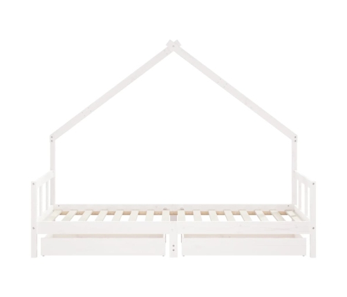 Estructura cama niños con cajones madera pino blanco 90x200 cm