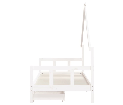 Estructura cama niños con cajones madera pino blanco 90x200 cm