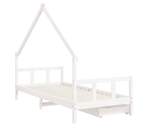 Estructura cama niños con cajones madera pino blanco 90x200 cm