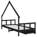 Estructura de cama niños con cajones madera pino negro 90x200cm