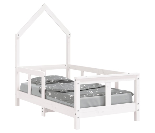 Estructura de cama para niños madera de pino blanco 70x140 cm