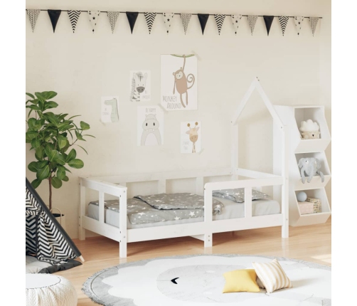 Estructura de cama para niños madera de pino blanco 70x140 cm