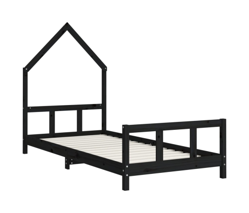 Estructura de cama para niños madera de pino negro 90x190 cm