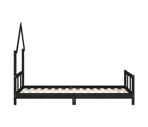 Estructura de cama para niños madera de pino negro 90x190 cm