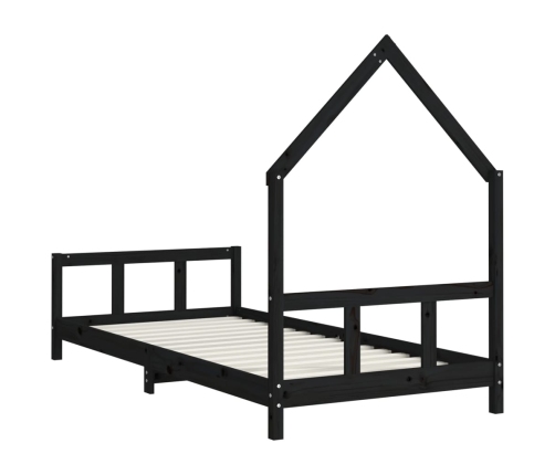 Estructura de cama para niños madera de pino negro 90x190 cm