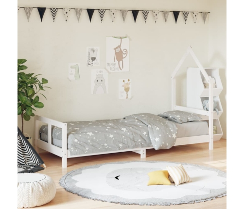 Estructura de cama para niños madera de pino blanco 80x200 cm