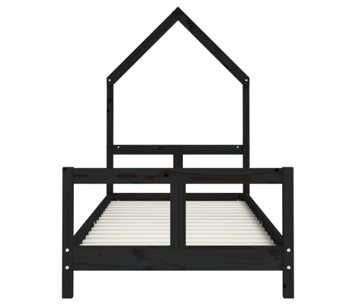 Estructura de cama para niños madera de pino negro 80x200 cm