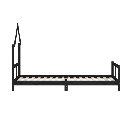 Estructura de cama para niños madera de pino negro 80x200 cm