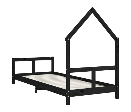 Estructura de cama para niños madera de pino negro 80x200 cm