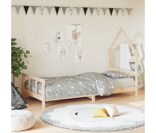 Estructura de cama para niños madera maciza de pino 90x200 cm