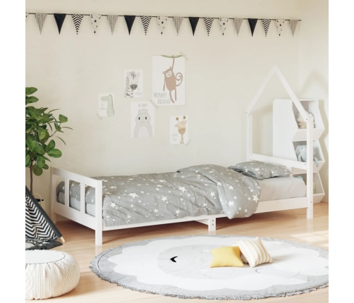 Estructura de cama para niños madera de pino blanco 90x200 cm