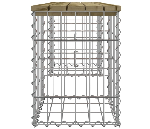 Banco jardín diseño gaviones madera pino impregnada 103x31x42cm