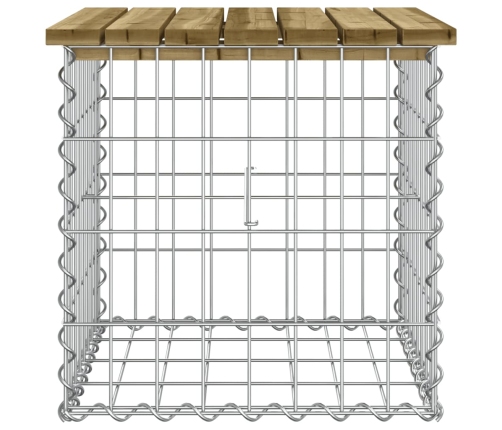 Banco jardín diseño gaviones madera pino impregnada 43x44x42 cm