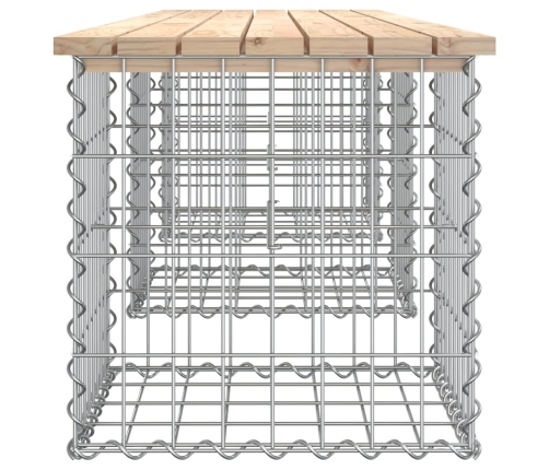 Banco de jardín diseño gaviones madera maciza pino 203x44x42 cm