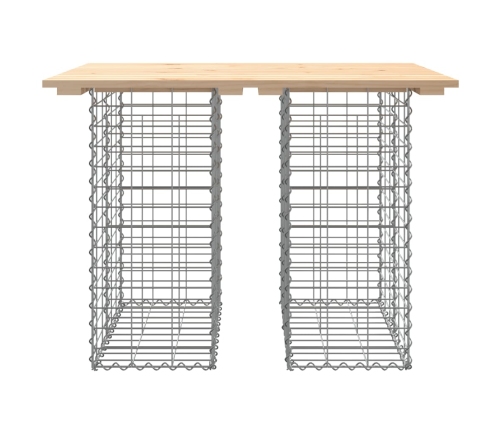 Banco de jardín diseño gaviones madera maciza pino 100x70x72 cm