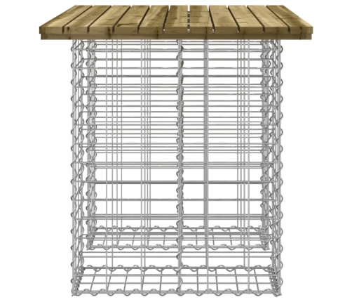 Banco jardín diseño gaviones madera pino impregnada 100x70x72cm