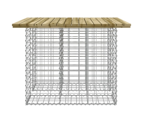 Banco jardín cesta gaviones madera pino impregnada 100x102x72cm