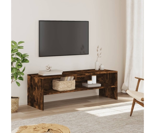 Mueble de TV madera de ingeniería roble ahumado 120x40x40 cm