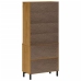 Aparador alto con puertas vidrio FLAM madera pino 80x40x180 cm