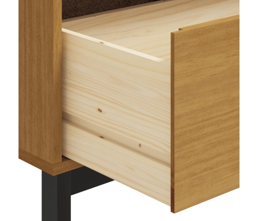 Aparador alto con puertas vidrio FLAM madera pino 80x40x180 cm