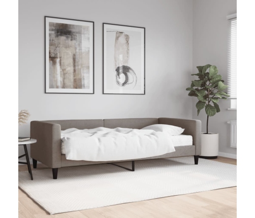 Sofá cama con colchón tela gris taupe 90x200 cm