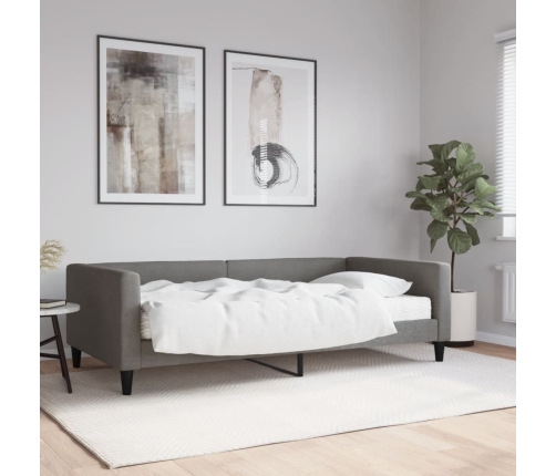 Sofá cama con colchón tela gris oscuro 100x200 cm