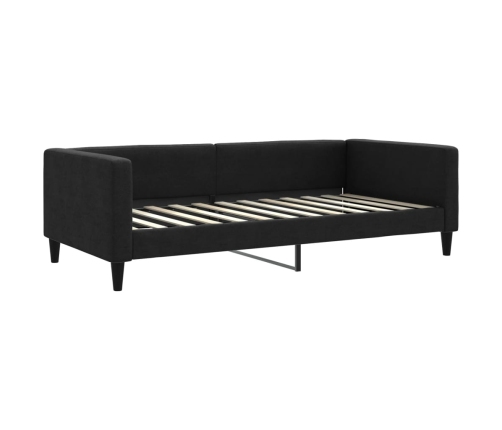 vidaXL Sofá cama con colchón tela negro 100x200 cm