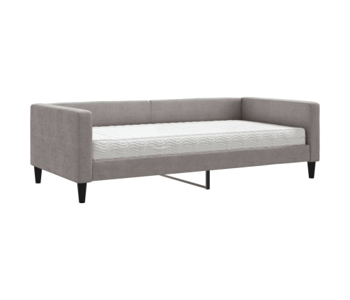 Sofá cama con colchón tela gris taupe 100x200 cm
