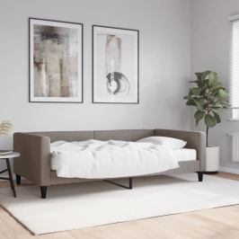 Sofá cama con colchón tela gris taupe 100x200 cm