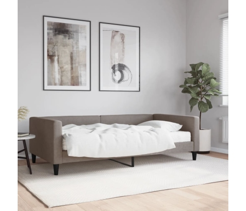 Sofá cama con colchón tela gris taupe 100x200 cm