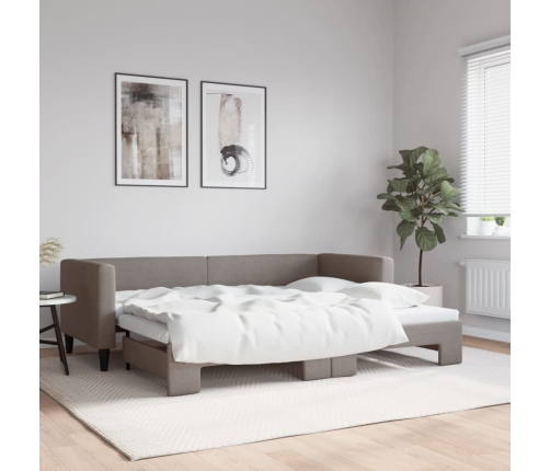 Sofá cama nido tela gris taupe 80x200 cm