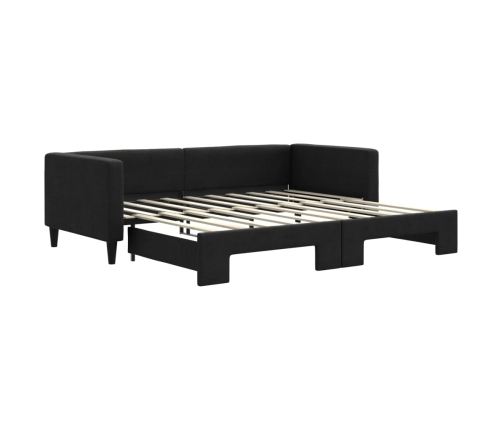 vidaXL Sofá cama nido tela negro 90x190 cm