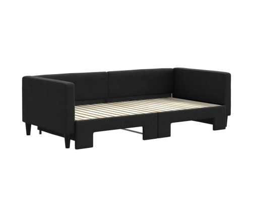 vidaXL Sofá cama nido tela negro 90x190 cm