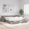 vidaXL Sofá cama nido con cajones tela gris taupe 90x200 cm