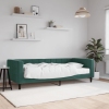 Sofá cama con colchón terciopelo verde oscuro 90x200 cm