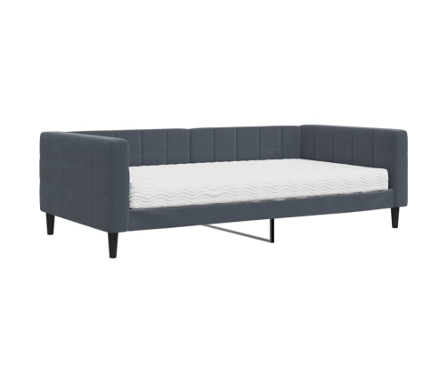Sofá cama con colchón terciopelo gris oscuro 100x200 cm