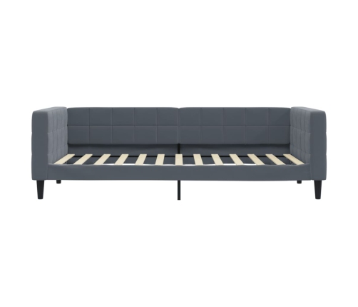 Sofá cama con colchón terciopelo gris oscuro 100x200 cm