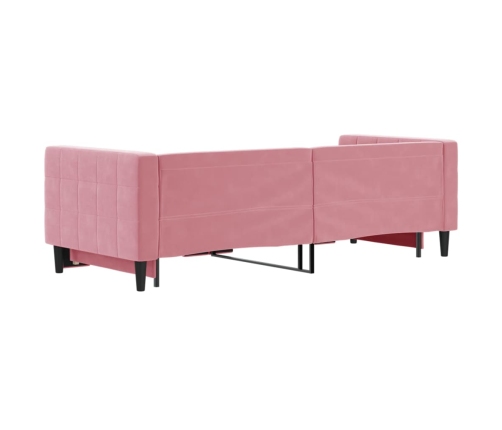 Sofá cama nido terciopelo rosa 80x200 cm