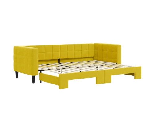 Sofá cama nido terciopelo amarillo 80x200 cm