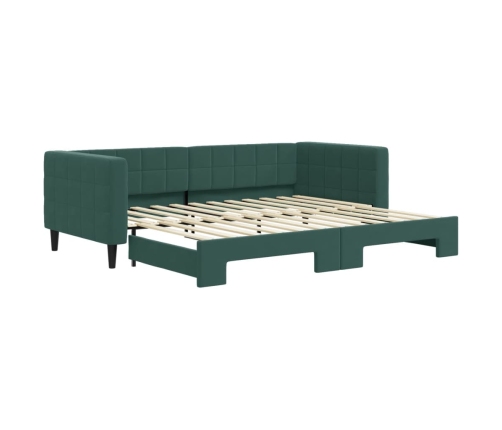 Sofá cama nido terciopelo verde oscuro 90x200 cm