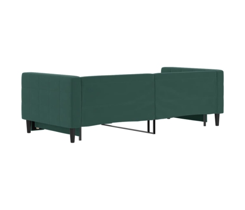 Sofá cama nido terciopelo verde oscuro 90x200 cm