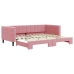 Sofá cama nido terciopelo rosa 90x200 cm